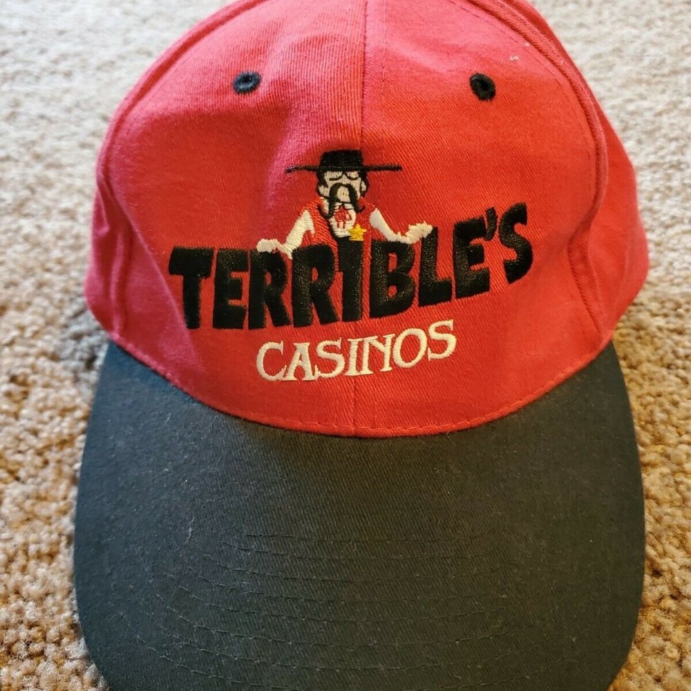 Terrible's Casino Hat Las Vegas Cap Adjustable Red Black Snapback Monarch
